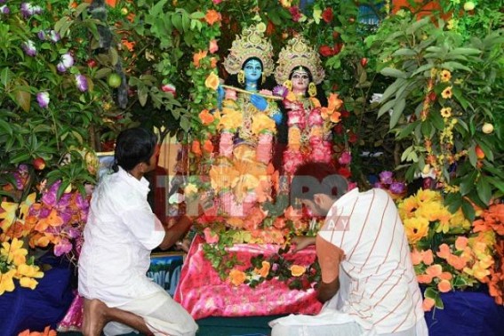 Krishna temples decorated for Jhulan Yatra Krishna temples decorated for Jhulan Yatra